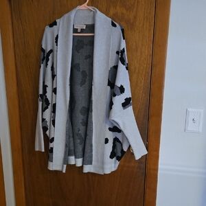 Philosophy Light Gray and Black Women's Cardigan